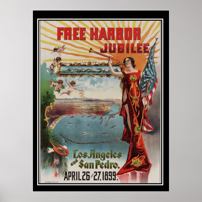 Poster vintage de Los Angeles Jubilee 1899 (Frente)