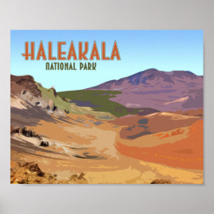 Poster Vintage de Maui Havaí do parque nacional de