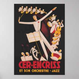 Poster vintage de Música de Orquestra