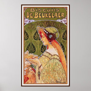 Poster vintage de Nouveau da arte: Biscoitos