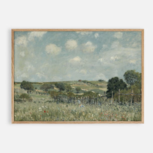 Poster Vintage de óleo de prado de verão