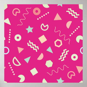 Poster Vintage de padrão repetido sem descontinuidades co