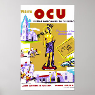 Poster vintage de Panamá restaurado