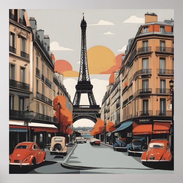 Poster vintage de Paris (Frente)
