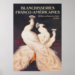 Poster vintage de Peacocks Branco