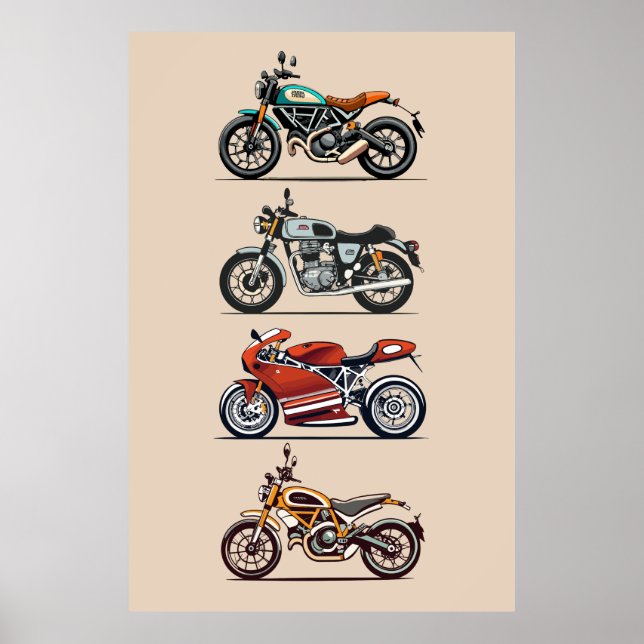 Poster vintage de recolha de motociclos (Frente)