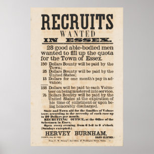 Poster vintage de Recrutamento de Guerra