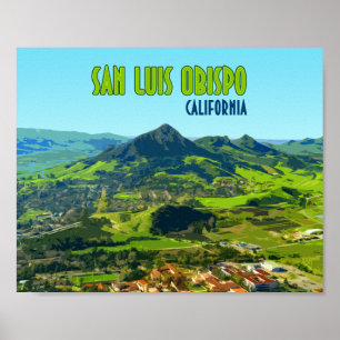Poster Vintage de San Luis Obispo Califórnia