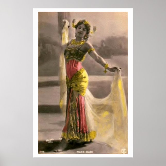 Poster vintage de Sedução Enchantress Mata Hari (Frente)