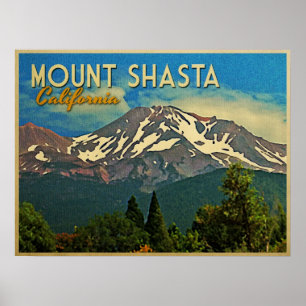 Póster Vintage de Shasta da montagem