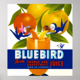 Poster vintage de Sumo Laranja Bluebird