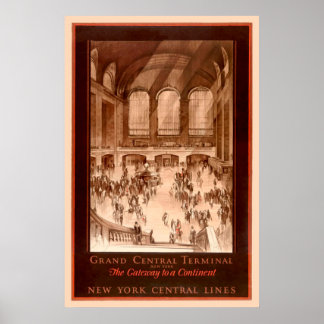 Poster vintage de terminal central
