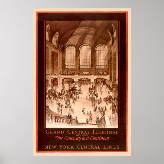 Poster vintage de terminal central (Frente)