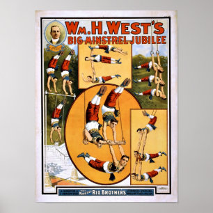 Poster vintage de Trapeze Voadora dos Irmãos do Ri