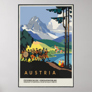 Poster vintage de Turismo da Áustria