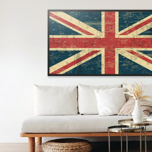Póster Vintage de Union Jack afligido