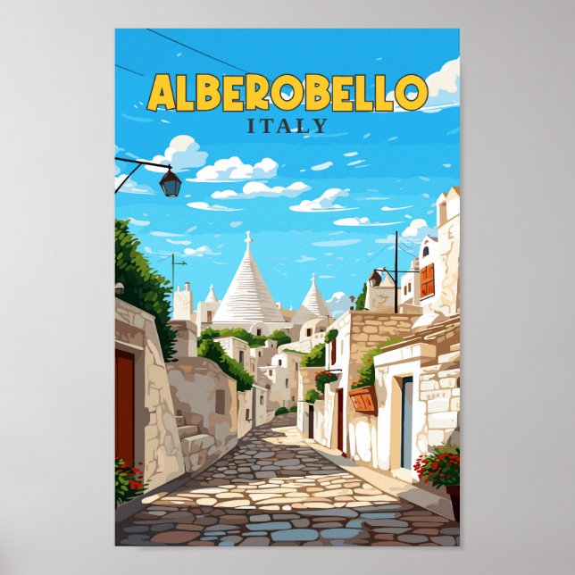 Poster vintage de Viagem de arte Alberobello (Frente)