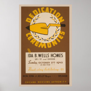 Poster vintage de WPA da dedicação dos poços de