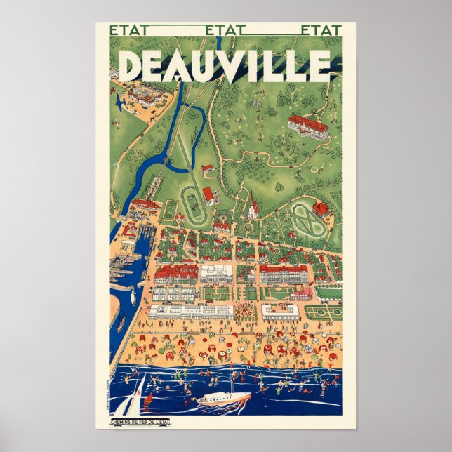 Poster vintage Deauville France 1931 (Frente)