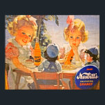 Poster Vintage, década de 1930, Pop de Soda Laranja de Ne<br><div class="desc">Coloridos,  anos 30. Poster de pop de soda laranja de Nesbitt com textura de tecido.</div>
