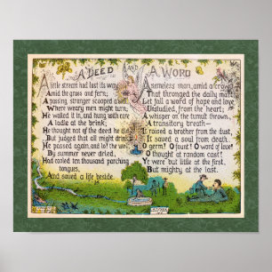 POSTER VINTAGE DEED E UM POEMA INSPIRATIVO DE PALAVRAS