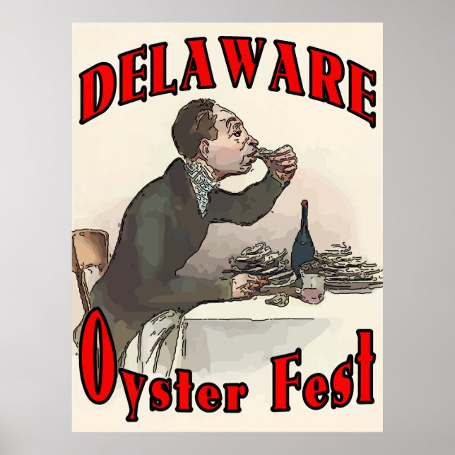 Póster Vintage Delaware Oyster Fest (Frente)