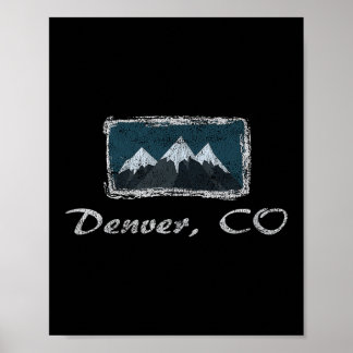 Poster Vintage Denver Colorado Winter Skiting Divertido