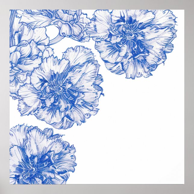 Poster Vintage desenhando fronteira do cravo (Frente)