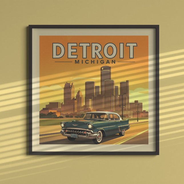 Poster Vintage Detroit Michigan (Criador carregado)