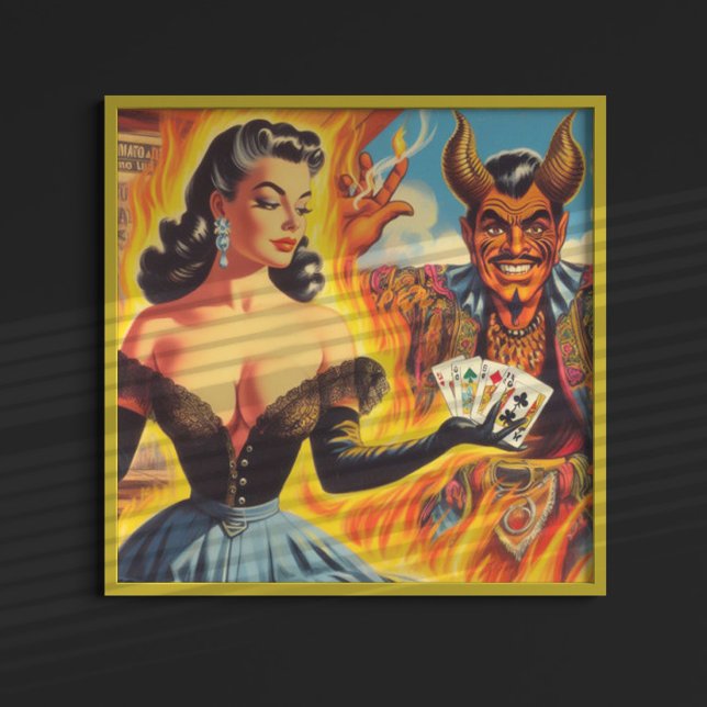 Poster Vintage Devilish Pin-up (Criador carregado)