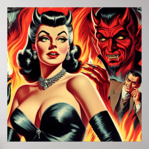 Poster Vintage Devilish Pin-up
