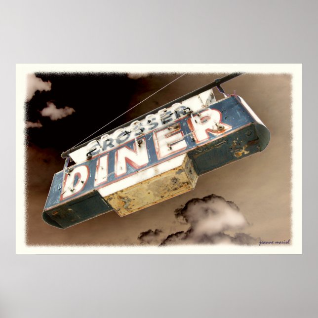 Poster Vintage Diner Sign (Frente)