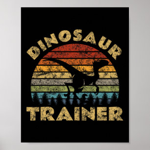 Poster Vintage Dinossaur Trainer Halloween Costume Retro