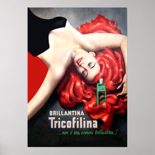 Póster Vintage do art deco - Redhead Brillantina