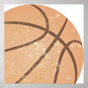 Póster vintage do basquetebol