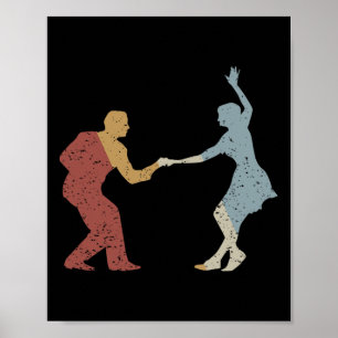 Poster Vintage do Estilo de Retro da Dança Swing