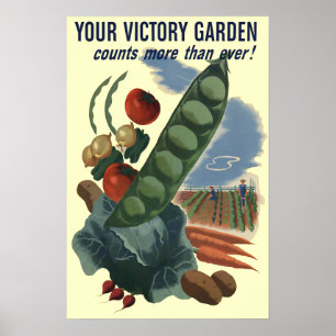 Poster vintage do jardim de vitória