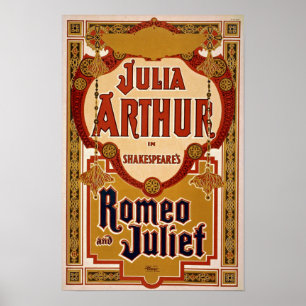 Poster vintage do jogo de Romeo & de Juliet