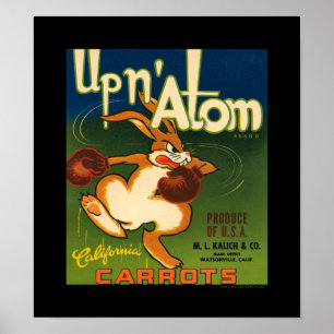 Poster Vintage do KRW acima da etiqueta do vegetariano