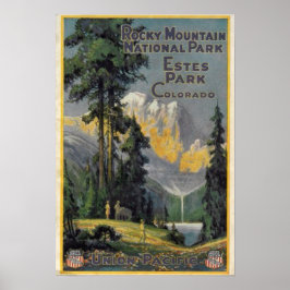 Poster vintage do Parque Nacional Rocky Mountain