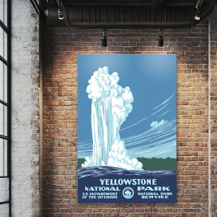 Poster vintage do Parque Nacional Yellowstone
