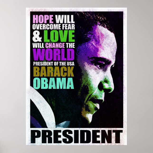 Poster vintage do Presidente Obama (Frente)