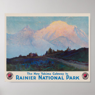 Poster vintage do Rainier National Park