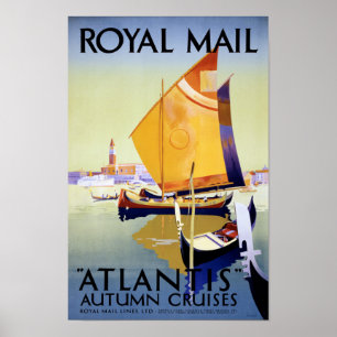 Poster vintage do Royal Mail Atlantis Cruise Resta