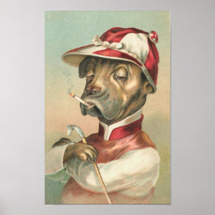 Poster Vintage Dog Jockey