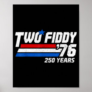 Poster Vintage Dois Cinquenta 76 250 Anos Patriótico Amér
