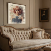 Vintage Dollcore Girl with Ivory Border