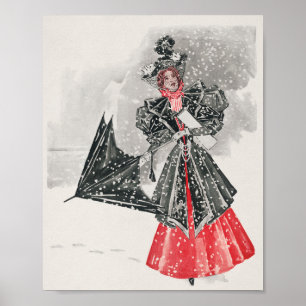 Poster Vintage dona de natal