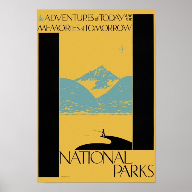 POSTER VINTAGE dos Parques Nacionais dos EUA Resta (Frente)