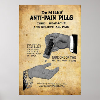 Póster Vintage Dr. Miles Anti-Dor Medicina